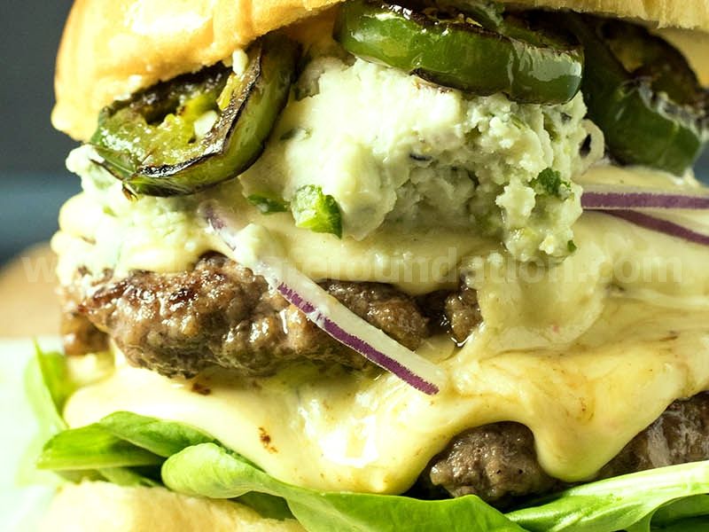 Smashburgers with Charred Serrano-Blue Cheese Butter - Recipe